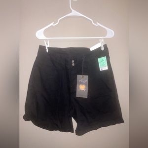Black jean shorts